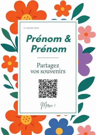 Affiche QR code Jardin Pop