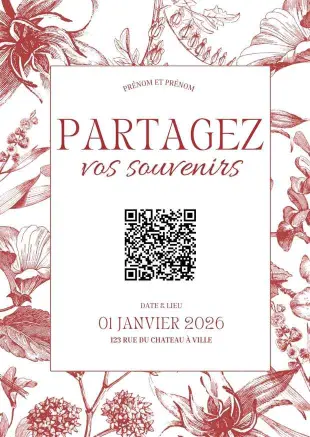 Affiche QR code Éloge Végétale rouge