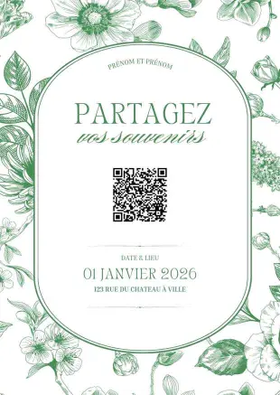 Affiche QR code Passion Botanique vert
