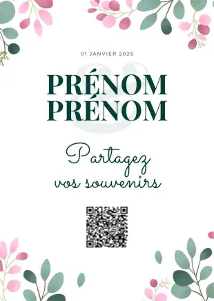 Affiche QR code Lueur Fuchsia