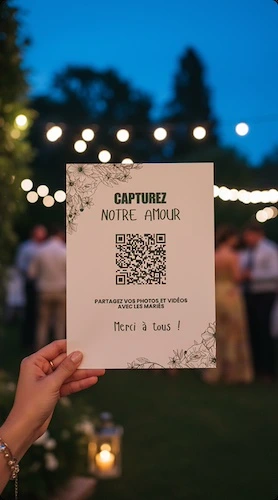 Invité qui scanne le QR code avec son appareil photo