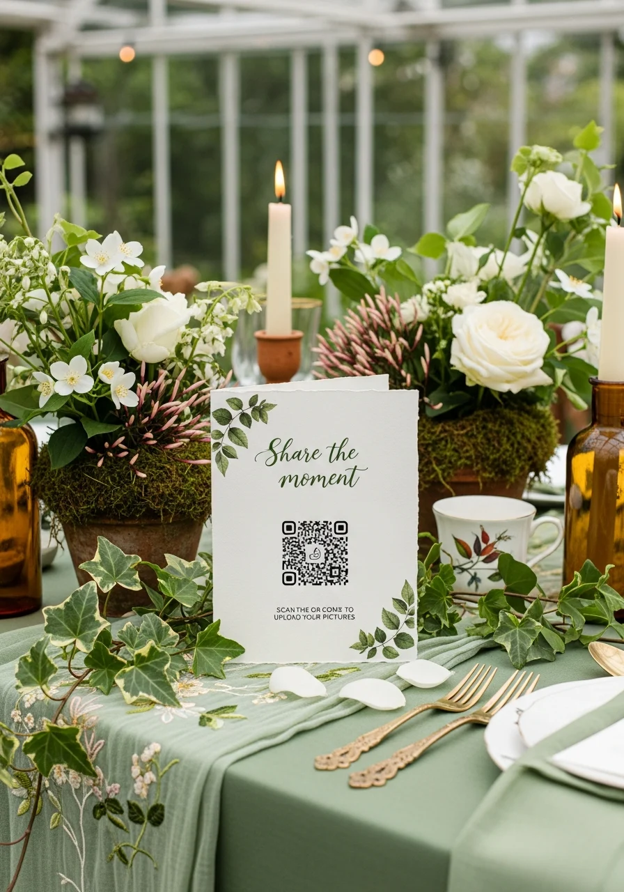 Affiche QR Code Mariage Nature Poétique