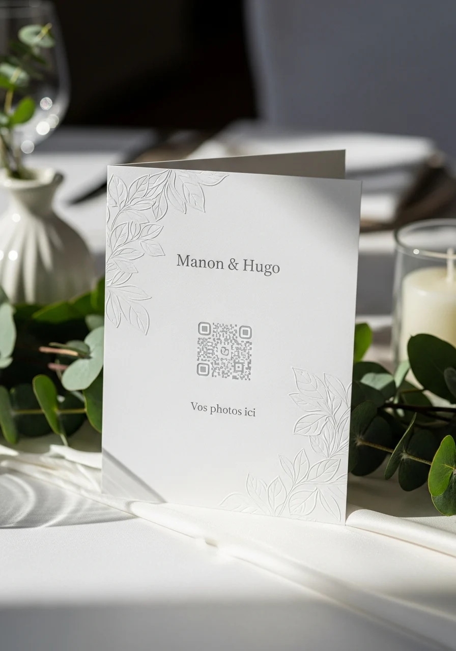 Affiche QR Code Mariage Nature / végétal Élégant