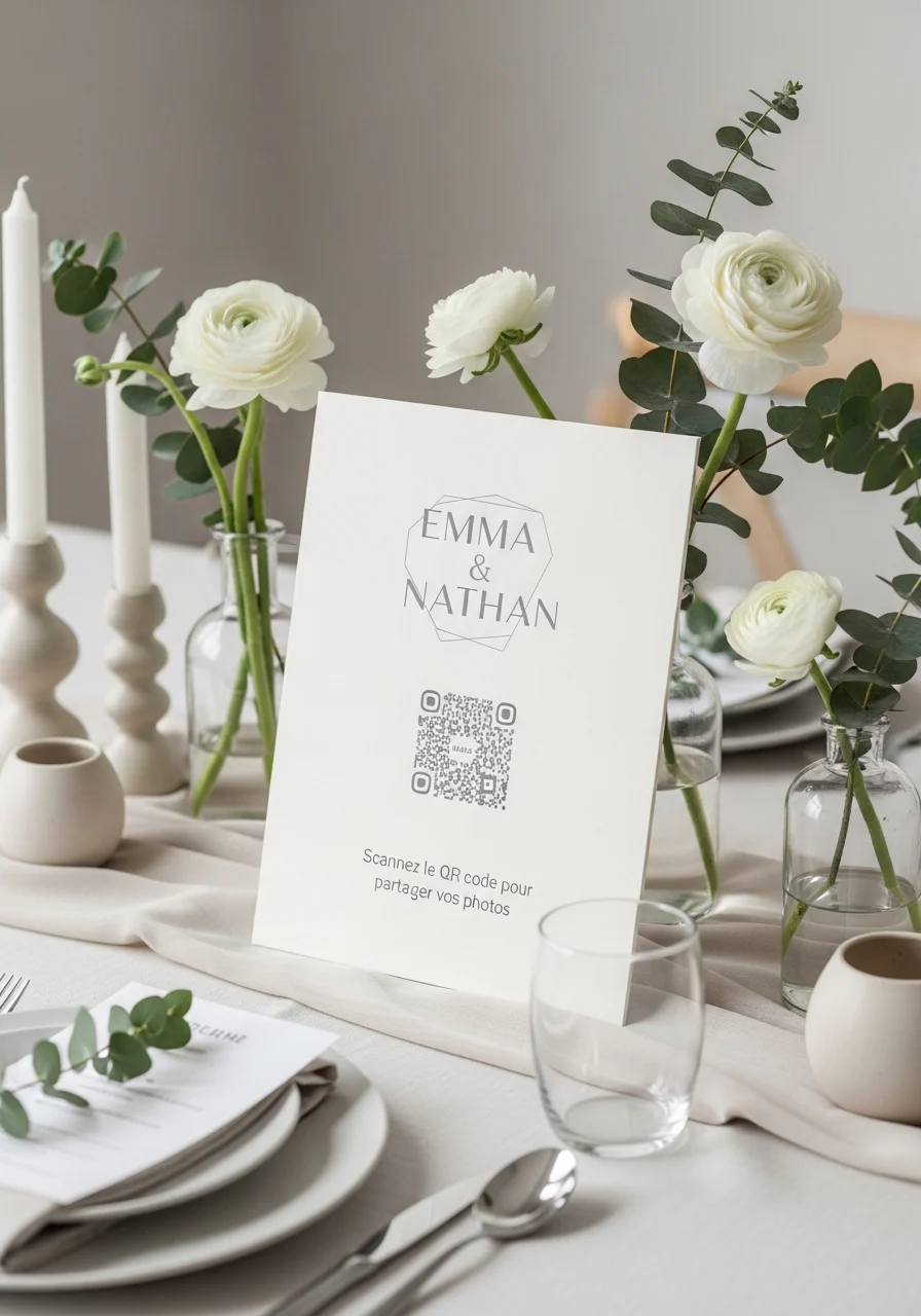 Affiche QR Code Mariage Neo-Scandinave
