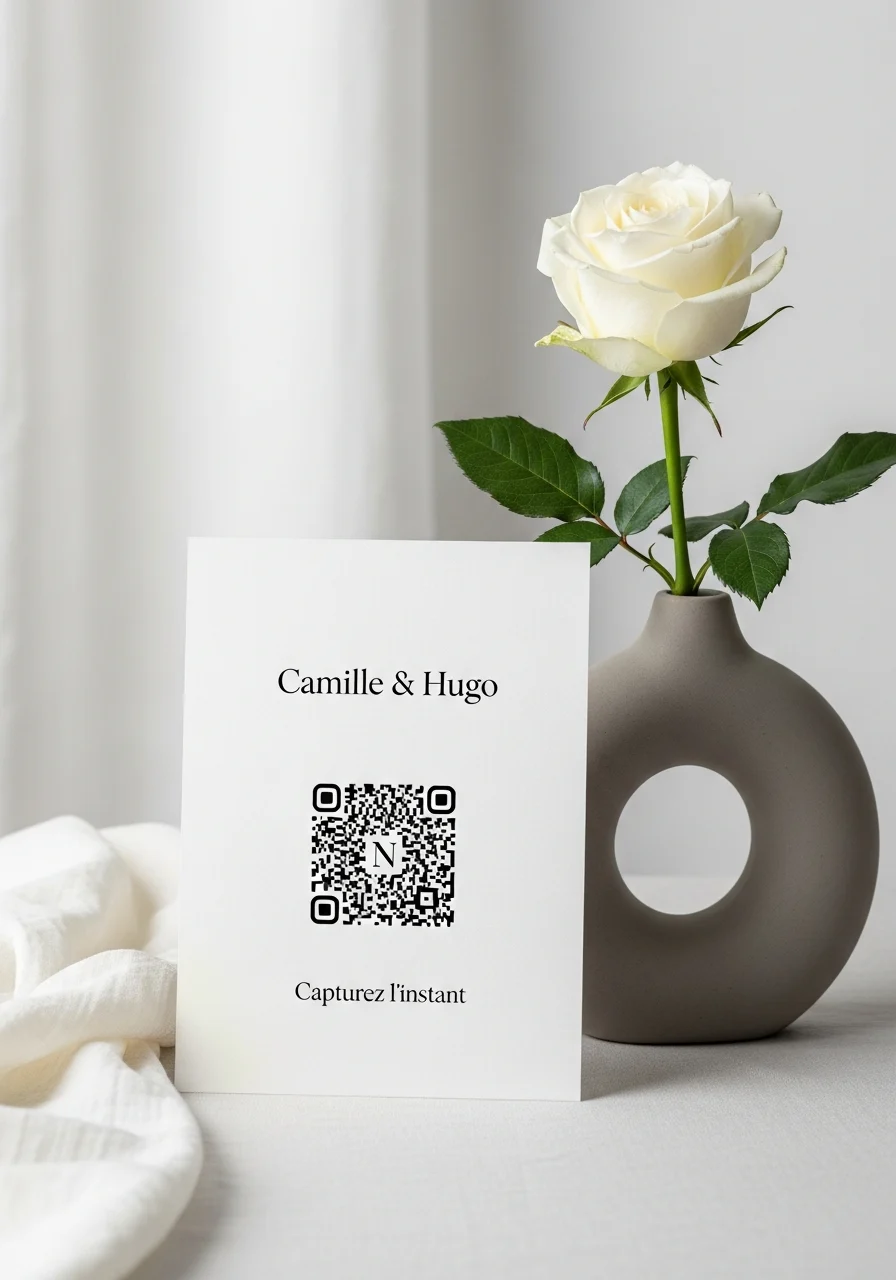 Affiche QR Code Mariage Minimaliste Moderne
