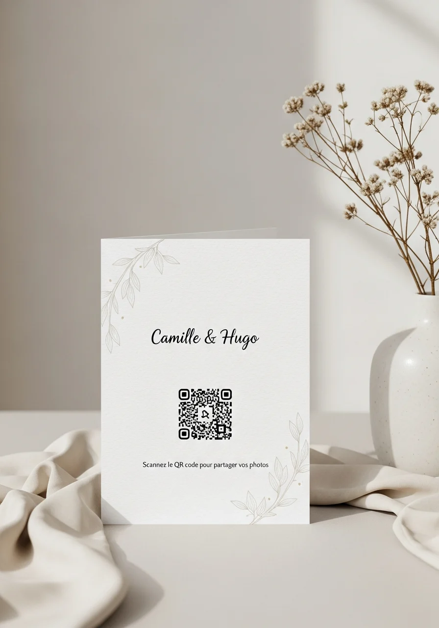 Affiche QR Code Mariage Japonais Wabi-Sabi