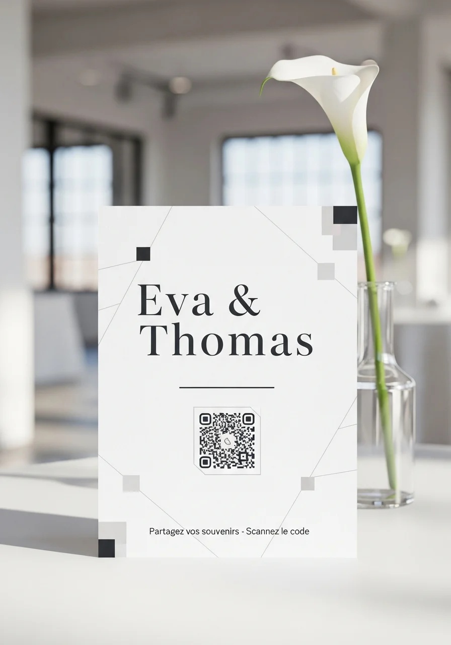 Affiche QR Code Mariage Minimaliste Raffiné